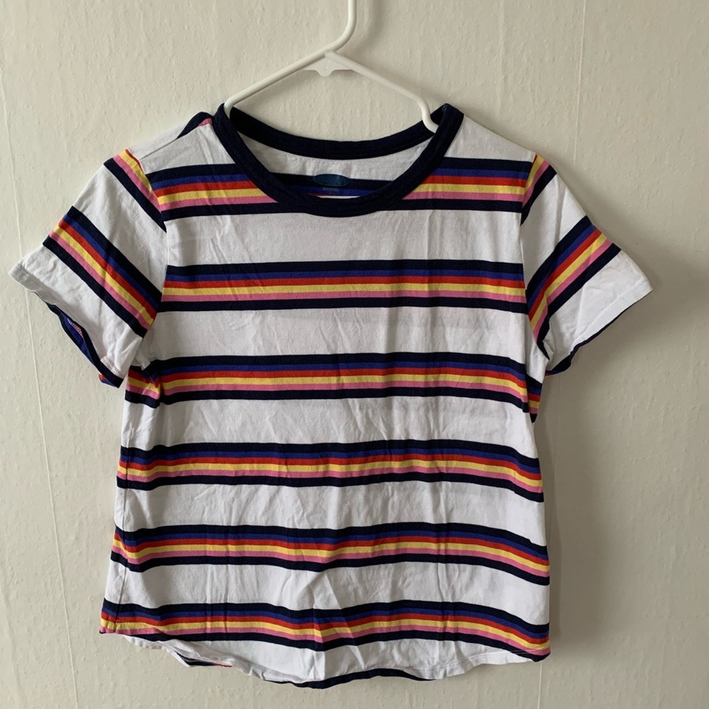 Old Navy Multicolor Striped Short Sleeve Tee